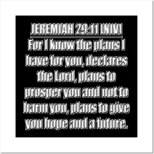 Jeremiah 29:11 Bible Verse NIV Text Posters and Art